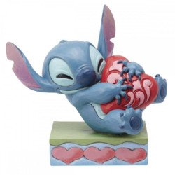 Figura enesco disney stitch abrazando un corazon