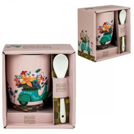Taza de ceramica con cuchara enesco