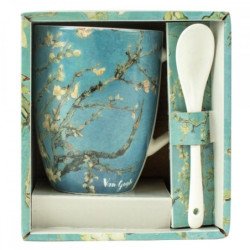 Taza de ceramica con cuchara enesco los almendros vincent van gogh