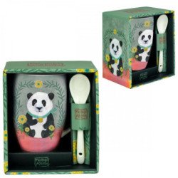 Taza de ceramica con cuchara enesco panda