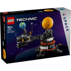 Lego technic planeta tierra y luna en orbita