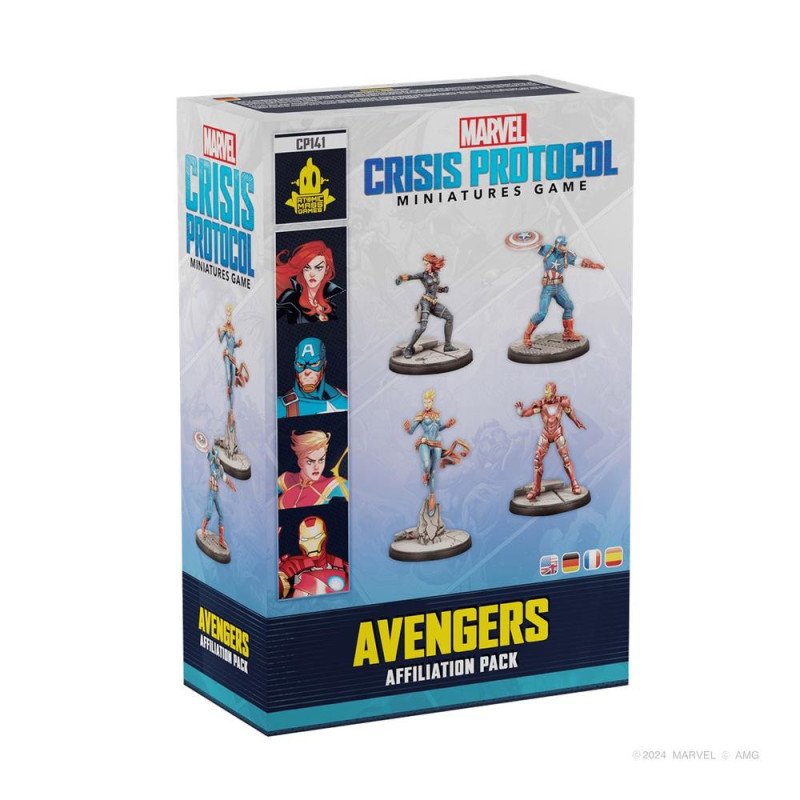 Juego de mesa marvel crisis protocol avengers affiliation pack edad recomendada 14 anos