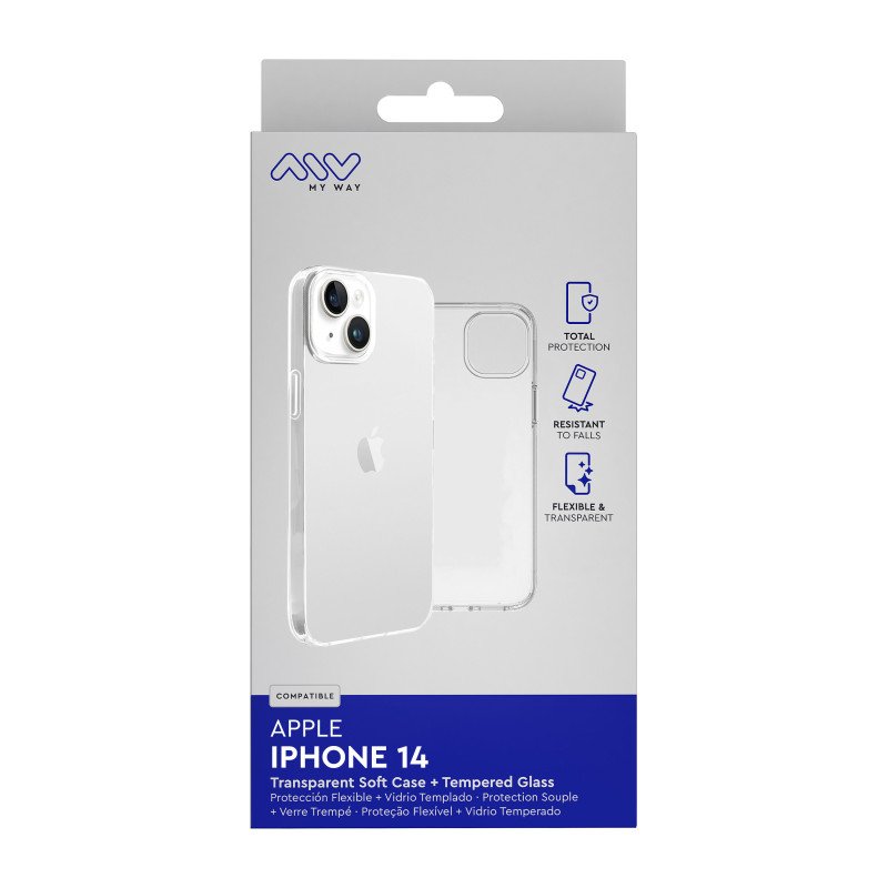 Carcasa myway para apple iphone 14 transparente
