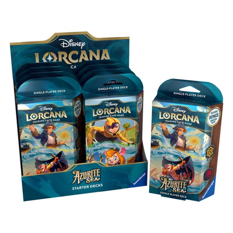 Juego de cartas disney lorcana tcg azurite sea starter deck 8 unidades ingles