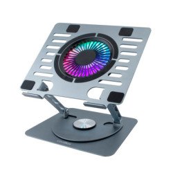 Soporte - base refrigeracion para portatil coolbox coolair 1vrgb ajustable haste 17 pulgadas gris plata
