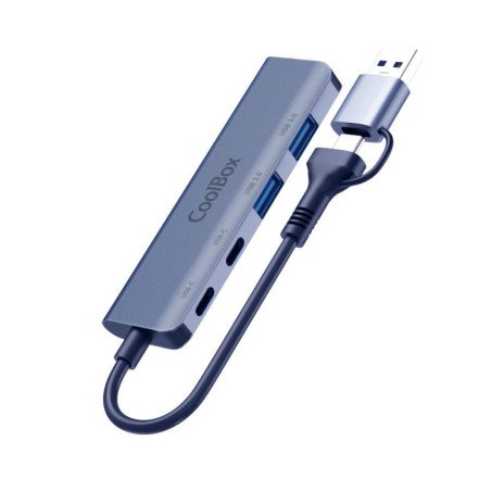 Hub coolbox aluminio usb - c - a - 2xusb - c + 2xusb - a 3.2 gen1