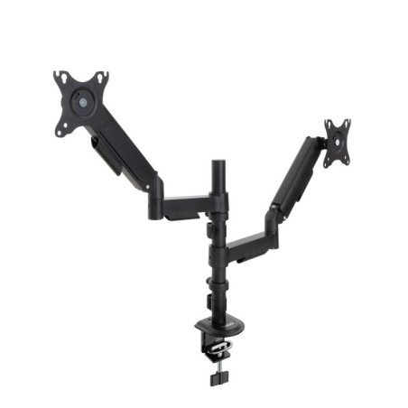 Soporte mesa tooq pantalla gira inclina 2 brazos 17 - 32 negro
