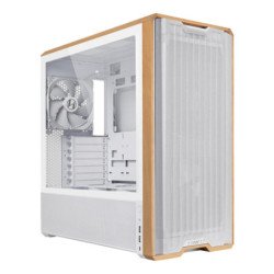 Caja ordenador gaming lian li lancool 217 atx cristal templado madera blanca