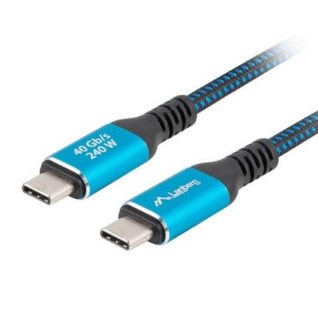 Cable usb tipo c 4.0 lanberg - macho - macho 240w - 8k - 60hz - 1m - azul