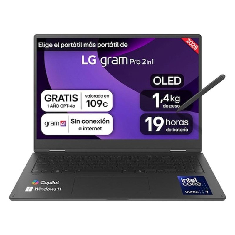Portatil lg 16t90tp - k u7 - 258v 32gb ssd