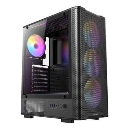 Caja ordenador gaming antec vx - 320 atx argb cristal templado negra