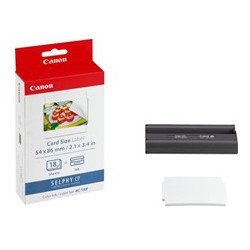 Papel foto canon selphy kc - 18if + tinta 18 adhesivos tarjeta credito series cp