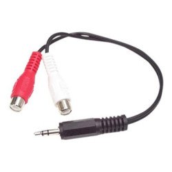 Cable mini jack 3.5mm startech 0.15m - macho - hembra
