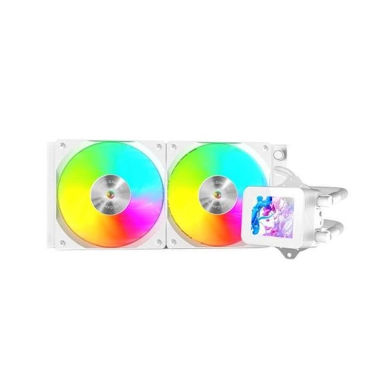 Kit refrigeracion liquida mars gaming mlvision240w argb 2x 120mm blanco