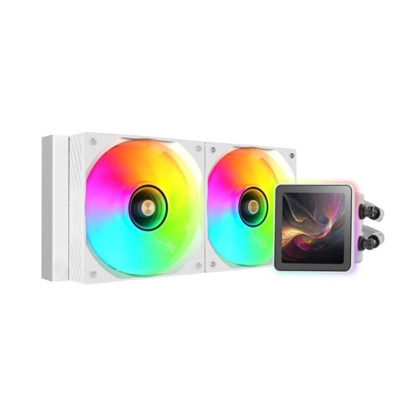 Kit refrigeracion liquida mars gaming mlvisionpro240 argb 2x 120mm blanco
