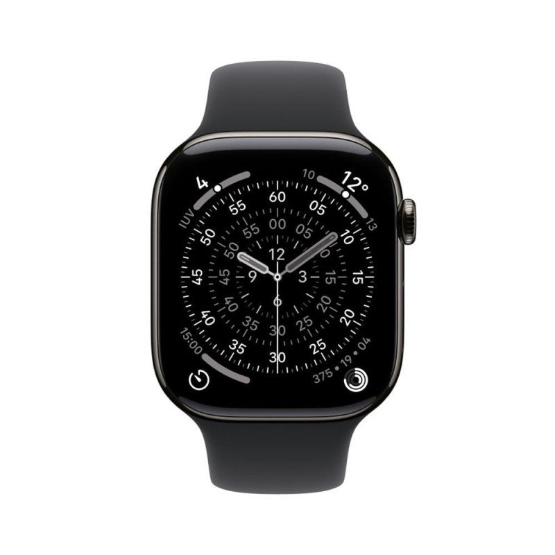 Smartwatch apple watch s11 gps + cellular 46mm natural slate case black sport band m - l