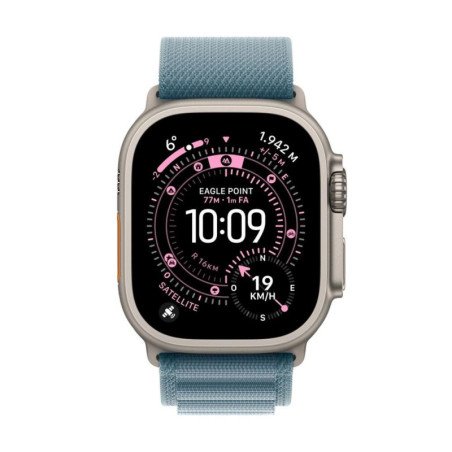 Smartwatch apple watch ultra 3 gps + cellular 49mm natural titanium case blue alpine loop - l