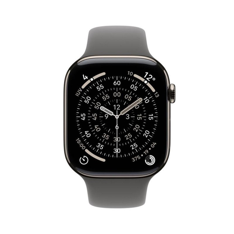 Smartwatch apple watch s11 gps + cellular 46mm natural titanium case stone grey sport band s - m