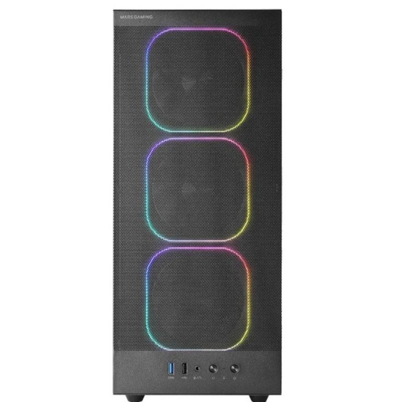 Caja ordenador mars gaming mcnebula atx argb cristal templado negro