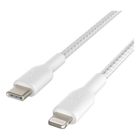 Cable lightning a usb tipo c belkin 2m - macho - macho - blanco trenzado