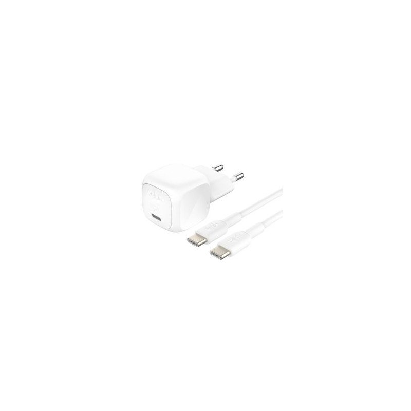 Cargador de pared belkin wca009kq1mwh - b6 20w 1x usb tipo c blanco + cable usb tipo c