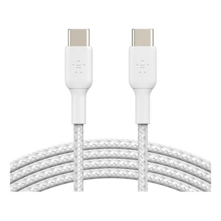 Cable usb tipo c belkin 1m - macho - macho - blanco trenzado 2 unidades