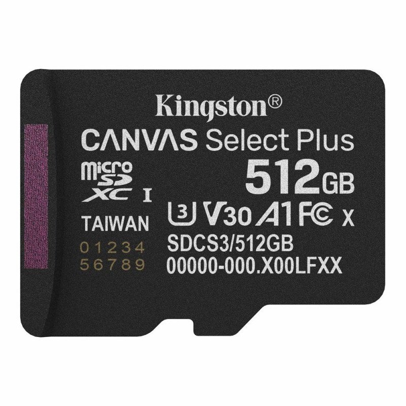 Tarjeta memoria micro secure digital sdxc 512gb kingston canvas select plus clase 10 uhs - 1