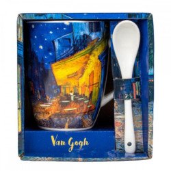 Taza con cuchara enesco terraza de cafe por la noche van gogh