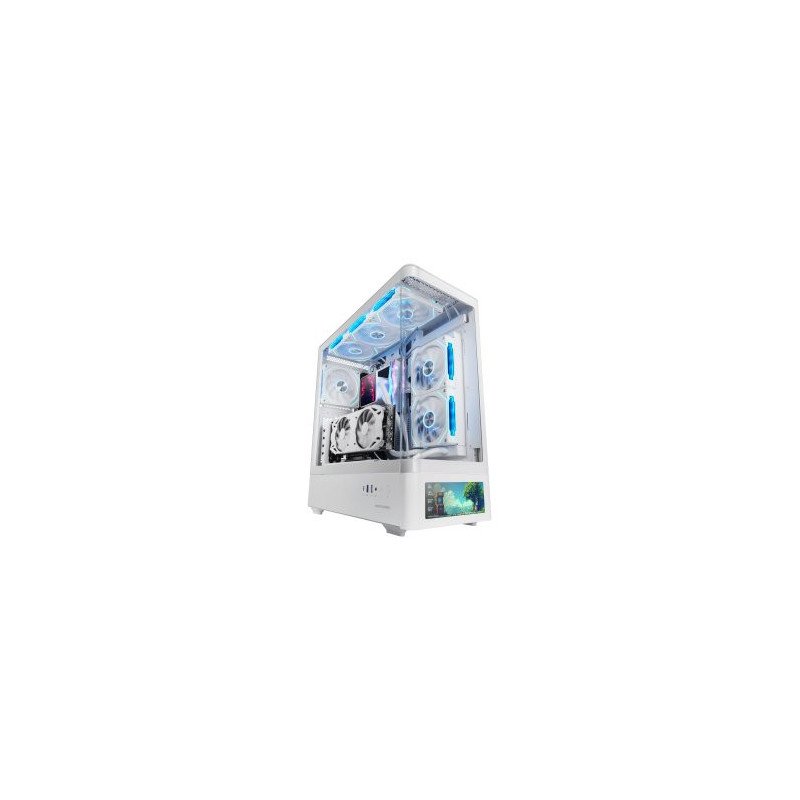 Caja ordenador mars gaming mlcdprow atx cristal templado lcd blanca