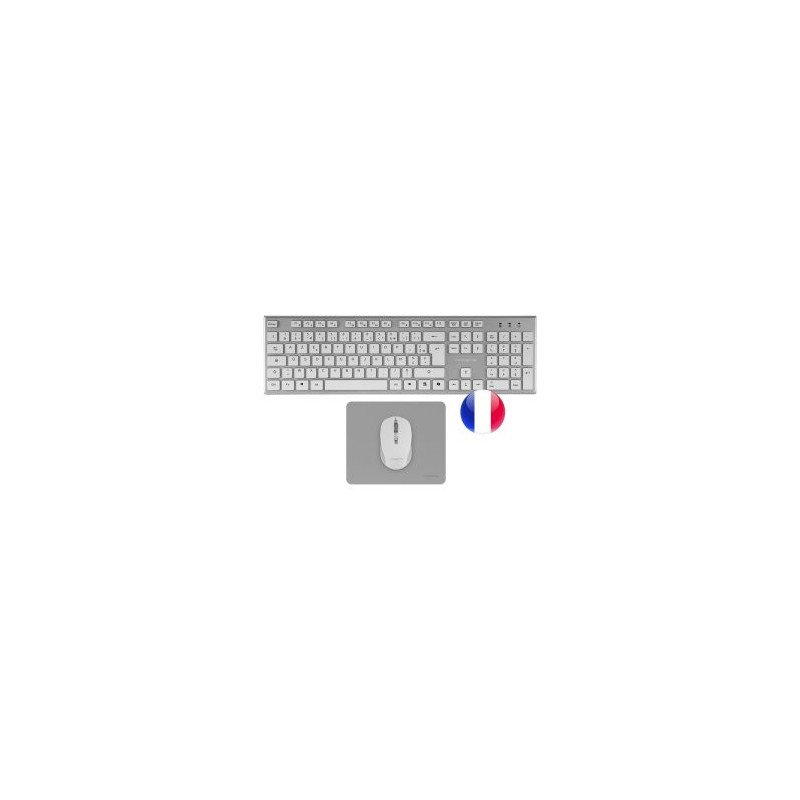 Teclado + raton tacens zenithwfr inalambrico frances + alfombrilla