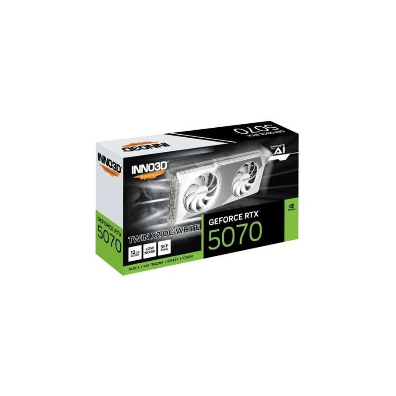 Tarjeta grafica inno3d rtx 5070 twin x2 oc white 12gb gddr7 - 3x dp - 1x hdmi