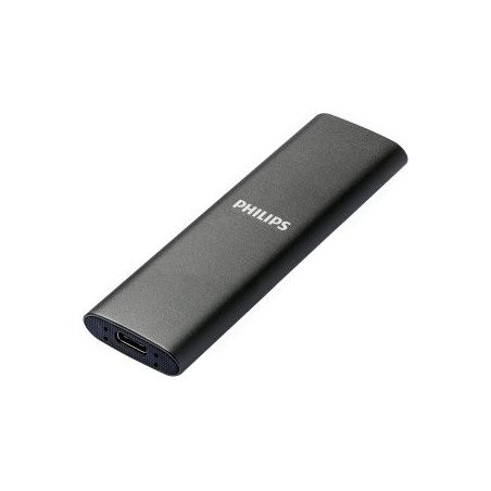Disco duro externo ssd philips ultra slim 500gb m.2 usb tipo c gris
