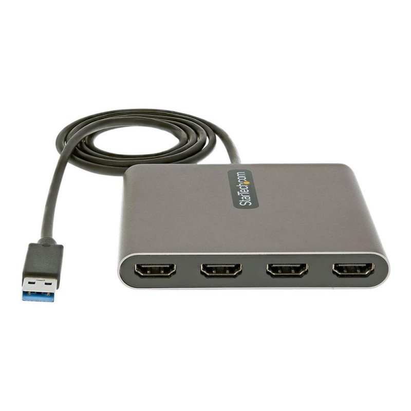 Adaptador usb 3.0 a 4x hdmi startech 1m - macho - hembra - gris