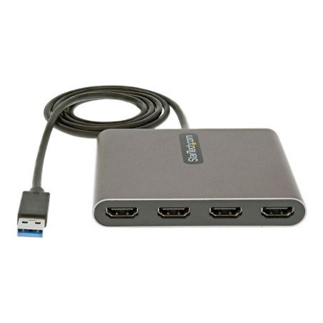 Adaptador usb 3.0 a 4x hdmi startech 1m - macho - hembra - gris