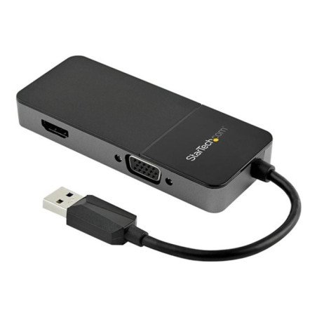Adaptador usb tipo a a hdmi - vga startech - macho - hembra - negro - plata