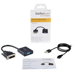 Adaptador dvi - d a vga startech macho - hembra - negro + cable micro usb tipo b a usb tipo a