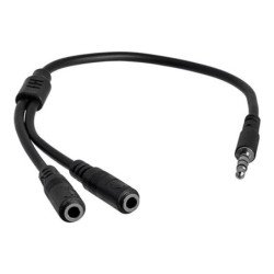 Cable mini jack 3.5mm startech 0.2m - hembra - macho - negro
