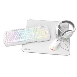 Kit gaming krom kenta pc 4 en 1 rgb blanco