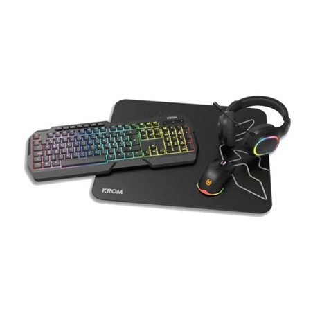 Kit gaming krom kenta pc 4 en 1 rgb negro