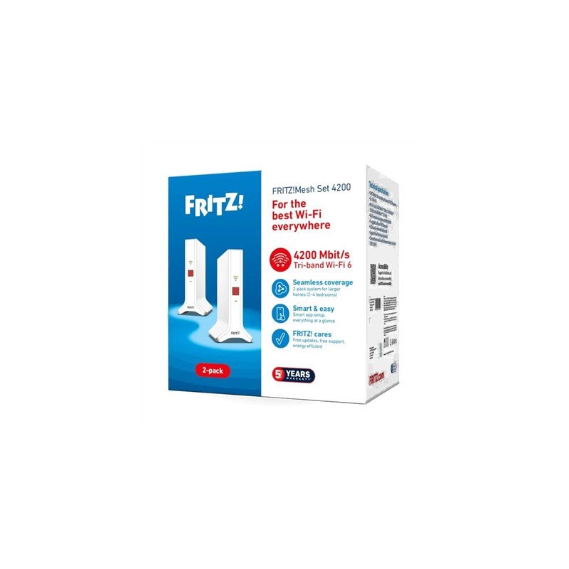 Punto de acceso repetidor fritz! mesh set 4200 2 unidades