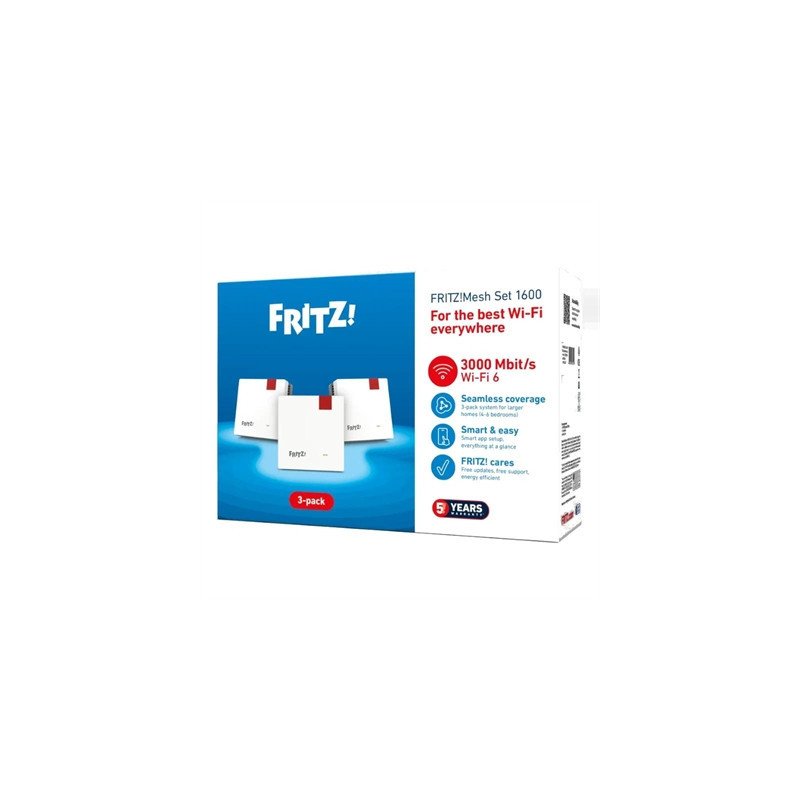Punto de acceso repetidor fritz! mesh set 1600 3 unidades