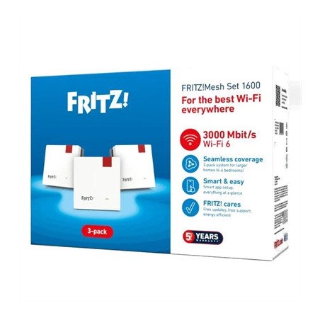 Punto de acceso repetidor fritz! mesh set 1600 3 unidades