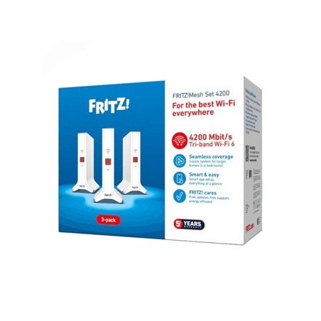 Punto de acceso repetidor fritz! mesh set 4200 3 unidades