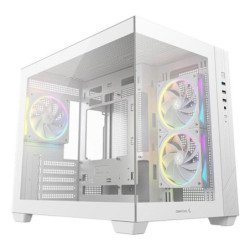 Caja ordenador gaming deepcool cg330 3f matx argb cristal templado blanca