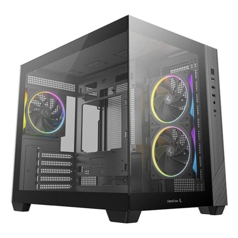 Caja ordenador gaming deepcool cg330 3f matx argb cristal templado negra