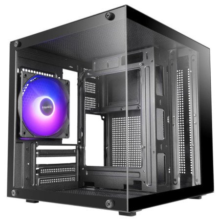 Caja ordenador mars gaming mc - cube matx argb cristal templado negra