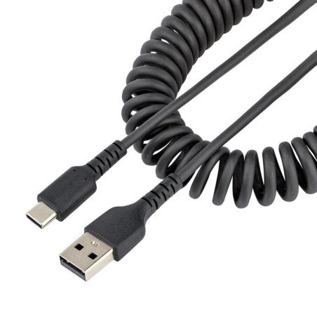 Cable usb tipo a a usb tipo c startech 0.50m - macho - macho - negro rizado