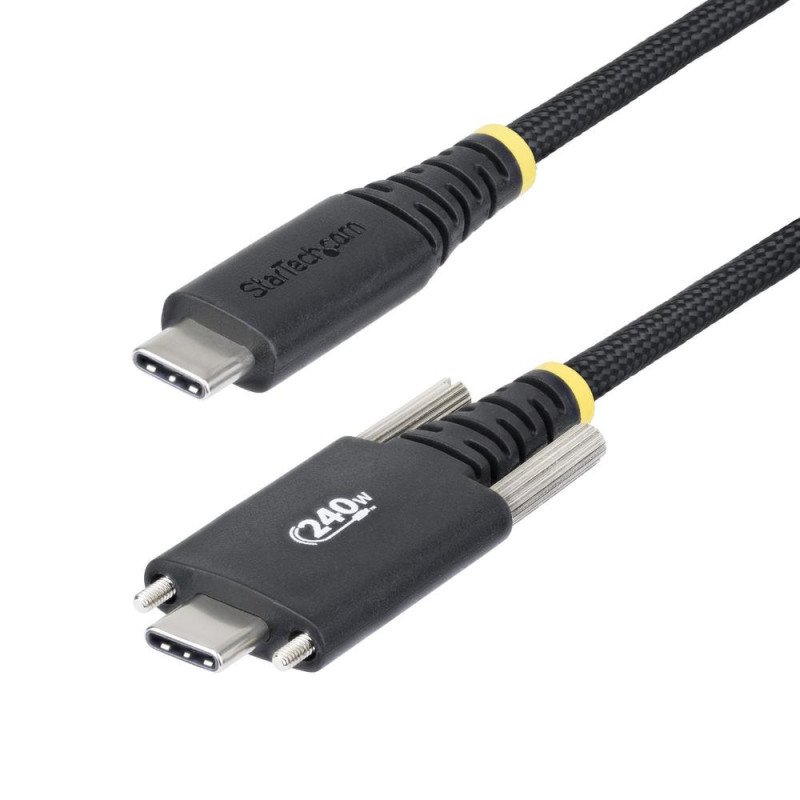 Cable usb tipo c a usb tipo c con fijacion por tornillo startech 2m - macho - macho - negro