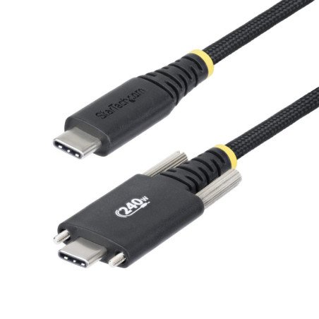 Cable usb tipo c a usb tipo c con fijacion por tornillo startech 2m - macho - macho - negro