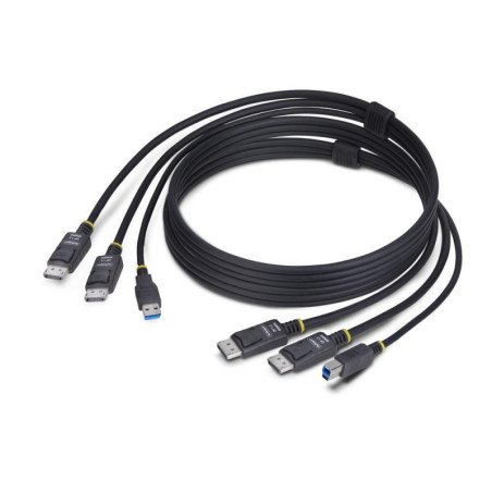 Cable 2x displayport - usb tipo a a 2x displayport - usb tipo b startech 1.8m - macho - macho - negro